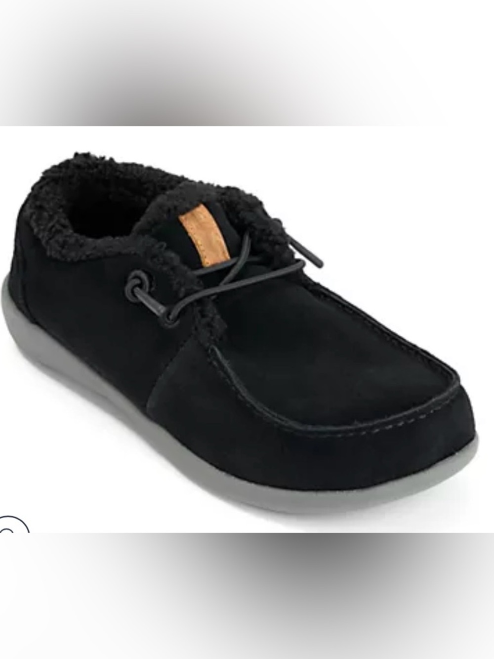Men's Revitalign Siesta Wallaby Black Suede Casual Sherpa Lining Mens 11.5-NWT